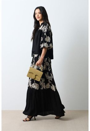Falda Maxi Con Recogidos Para Mujer Bruma Falda Maxi Con Recogidos Para Mujer Bruma Negro 12 VÉLEZ