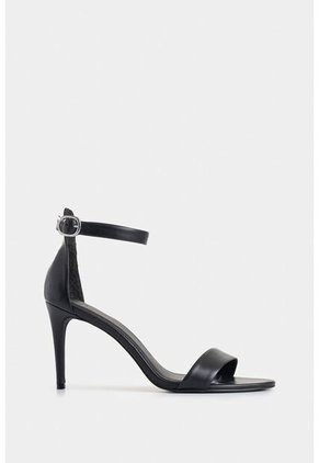Sandalia Tacón Clavel De Cuero Para Mujer Amarre Al Tobillo Sandalia Tacón Clavel De Cuero Para Mujer Amarre Al Tobillo Negro 35 VÉLEZ