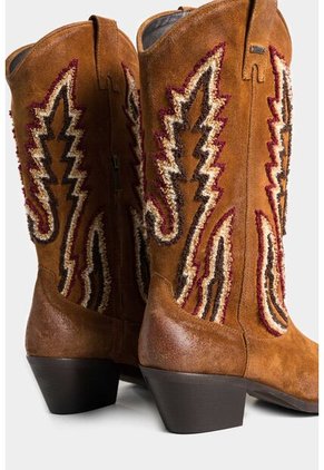 Botas Acuática De Cuero Carnaza Para Mujer Caña Bordada Botas Acuática De Cuero Carnaza Para Mujer Caña Bordada Miel 40 Vélez