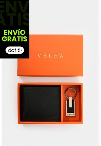 Kit Billetera + Llavero De Cuero Para Hombre Boyeros 2 Kit Billetera + Llavero De Cuero Para Hombre Boyeros 2 Negro VÉLEZ Vélez