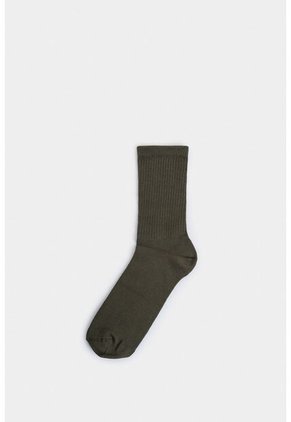 Calcetines Media Pierna Acanalado Para Hombre Diseño Deportivo Calcetines Media Pierna Acanalado Para Hombre Diseño Deportivo Verde XS VÉLEZ