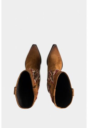 Botas Acuática De Cuero Carnaza Para Mujer Caña Bordada Botas Acuática De Cuero Carnaza Para Mujer Caña Bordada Miel 40 Vélez