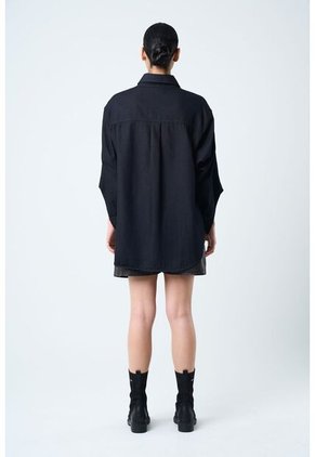 Camisa Vega Para Mujer Efecto Encerado Camisa Vega Para Mujer Efecto Encerado Azul Oscuro XL VÉLEZ