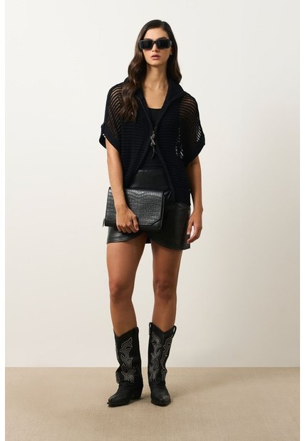 Chaleco Tejido Tika Para Mujer Oversized Chaleco Tejido Tika Para Mujer Oversized Negro XL VÉLEZ