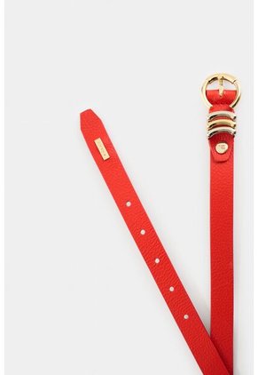 Cinturón Unifaz De Cuero Para Mujer Puntera Hexagonal Cinturón Unifaz De Cuero Para Mujer Puntera Hexagonal Rojo L VÉLEZ