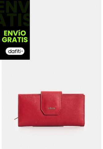 Billetera Porta Chequera De Cuero Para Mujer Jade Billetera Porta Chequera De Cuero Para Mujer Jade Rojo VÉLEZ Vélez