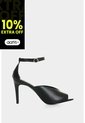 Sandalia Tacón Duna En Cuero Folia Para Mujer Peep Toe Sandalia Tacón Duna En Cuero Folia Para Mujer Peep Toe Negro 38 VÉLEZ de Vélez