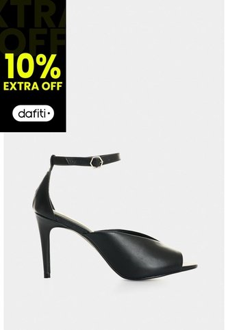 Sandalia Tacón Duna En Cuero Folia Para Mujer Peep Toe Sandalia Tacón Duna En Cuero Folia Para Mujer Peep Toe Negro 38 VÉLEZ Vélez