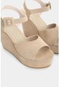Sandalia Plataforma En Cuero Gamuzado Para Mujer Muna Sandalia Plataforma En Cuero Gamuzado Para Mujer Muna Crema 40 VÉLEZ de Vélez