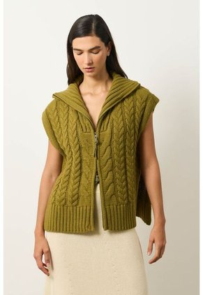 Chaleco Tejido Para Mujer Quimera Chaleco Tejido Para Mujer Quimera Verde Oliva L VÉLEZ