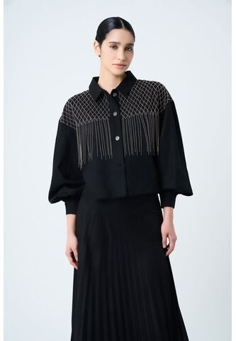 Chaqueta Alhena En Tejido Plano Para Mujer Bordado Millaré Chaqueta Alhena En Tejido Plano Para Mujer Bordado Millaré Negro S VÉLEZ Vélez