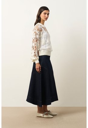 Sweater Tejido En Algodón Para Mujer Nazca Sweater Tejido En Algodón Para Mujer Nazca Crema S VÉLEZ