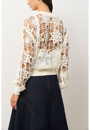 Sweater Tejido En Algodón Para Mujer Nazca Sweater Tejido En Algodón Para Mujer Nazca Crema S VÉLEZ