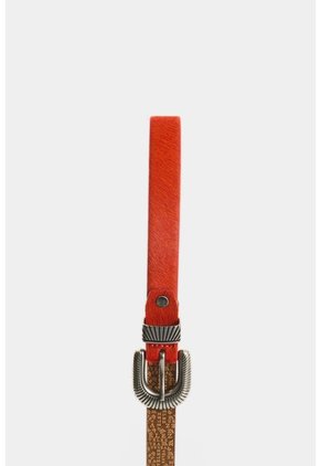 Cinturón Unifaz En Cuero Pelo Para Mujer Tierra Cinturón Unifaz En Cuero Pelo Para Mujer Tierra Naranja L VÉLEZ