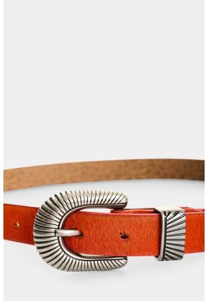 Cinturón Unifaz En Cuero Pelo Para Mujer Tierra Cinturón Unifaz En Cuero Pelo Para Mujer Tierra Naranja L VÉLEZ