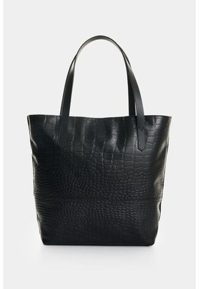 Shopping De Cuero Grabado Para Mujer Verona Shopping De Cuero Grabado Para Mujer Verona Negro VÉLEZ