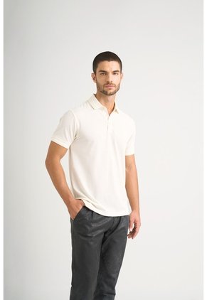 Polo Lucca Manga Corta Para Hombre Texturizada Polo Lucca Manga Corta Para Hombre Texturizada Crema L VÉLEZ