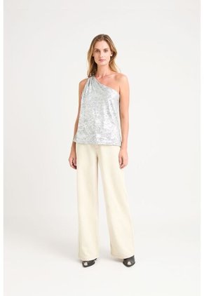 Camiseta Calas En Tejido De Punto Para Mujer Efecto Drapeado Camiseta Calas En Tejido De Punto Para Mujer Efecto Drapeado Plata XL Vélez