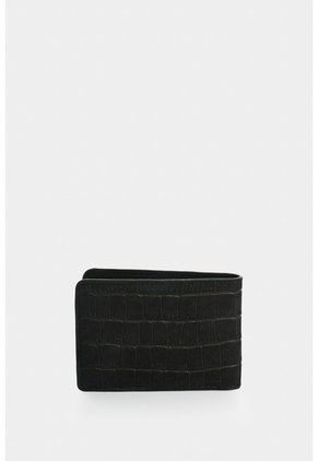 Billetera En Cuero Nobuck Croco Para Hombre Tessa 2.0 Billetera En Cuero Nobuck Croco Para Hombre Tessa 2.0 Negro VÉLEZ
