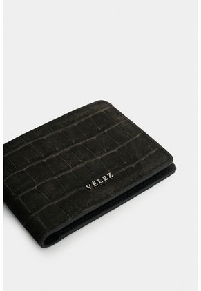 Billetera En Cuero Nobuck Croco Para Hombre Tessa 2.0 Billetera En Cuero Nobuck Croco Para Hombre Tessa 2.0 Negro VÉLEZ