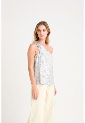 Camiseta Calas En Tejido De Punto Para Mujer Efecto Drapeado Camiseta Calas En Tejido De Punto Para Mujer Efecto Drapeado Plata XL Vélez