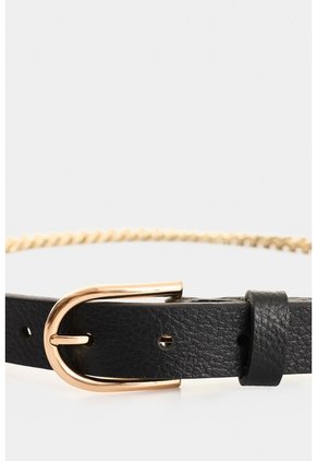 Cinturón Unifaz En Cuero Y Cadena Para Mujer Cinturón Unifaz En Cuero Y Cadena Para Mujer Negro S VÉLEZ