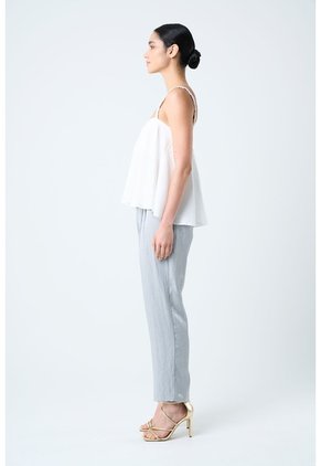 Camisa Canes Fit Holgado Para Mujer Detalle Trenzado Camisa Canes Fit Holgado Para Mujer Detalle Trenzado Crema S VÉLEZ