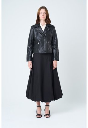 Chaqueta Biker Island De Cuero Para Mujer Fit Ajustado Chaqueta Biker Island De Cuero Para Mujer Fit Ajustado Negro L VÉLEZ