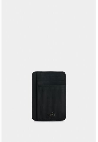 Porta Tarjetas Vértice De Cuero Para Hombre Detalle Rayas Porta Tarjetas Vértice De Cuero Para Hombre Detalle Rayas Negro VÉLEZ Vélez