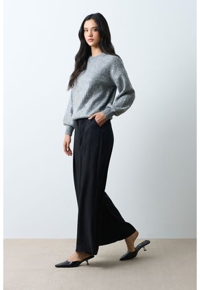 Sweater Tejido Oversized Para Mujer Nácar Sweater Tejido Oversized Para Mujer Nácar Gris M VÉLEZ
