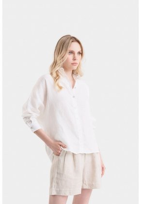 Camisa Manga Larga Peonia Para Mujer Camisa Manga Larga Peonia Para Mujer Blanco S VÉLEZ