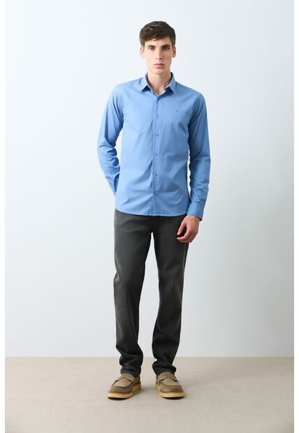 Camisa En Popelina Para Hombre Semifitted Camisa En Popelina Para Hombre Semifitted Azul L VÉLEZ