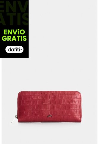 Porta Chequera Tulia De Cuero Para Mujer Con Grabado Porta Chequera Tulia De Cuero Para Mujer Con Grabado Rojo VÉLEZ Vélez