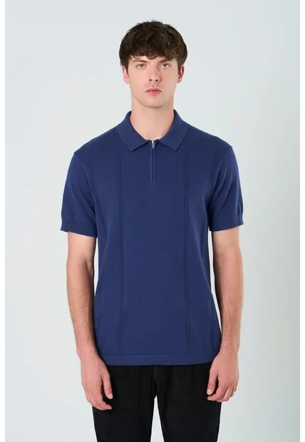 Polo Tropical Manga Corta Para Hombre Semi Fitted Polo Tropical Manga Corta Para Hombre Semi Fitted Azul S VÉLEZ