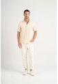 Camisa Manga Corta Lino Para Hombre Bordado Vz Camisa Manga Corta Lino Para Hombre Bordado Vz Arena XL VÉLEZ de Vélez