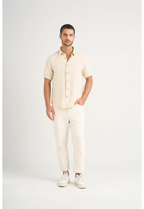 Camisa Manga Corta Lino Para Hombre Bordado Vz Camisa Manga Corta Lino Para Hombre Bordado Vz Arena XL VÉLEZ