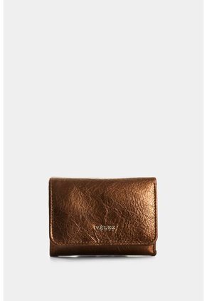 Billetera Pequeña De Cuero Folia Para Mujer Con Monedero Billetera Pequeña De Cuero Folia Para Mujer Con Monedero Bronce VÉLEZ