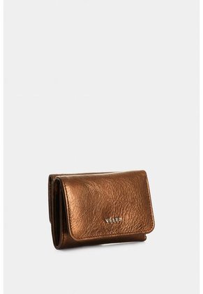 Billetera Pequeña De Cuero Folia Para Mujer Con Monedero Billetera Pequeña De Cuero Folia Para Mujer Con Monedero Bronce VÉLEZ