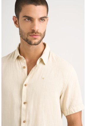 Camisa Manga Corta Lino Para Hombre Bordado Vz Camisa Manga Corta Lino Para Hombre Bordado Vz Arena XL VÉLEZ