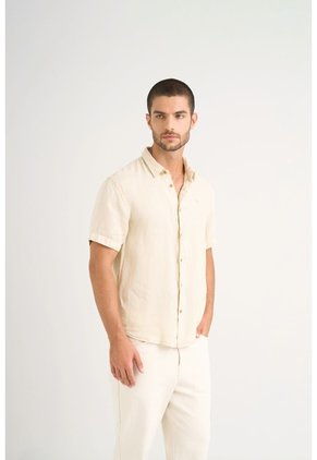 Camisa Manga Corta Lino Para Hombre Bordado Vz Camisa Manga Corta Lino Para Hombre Bordado Vz Arena XL VÉLEZ