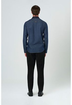 Sobrecamisa Alcor Manga Larga De Algodón Para Hombre Detalles Cuero Sobrecamisa Alcor Manga Larga De Algodón Para Hombre Detalles Cuero Azul Oscuro XXL VÉLEZ