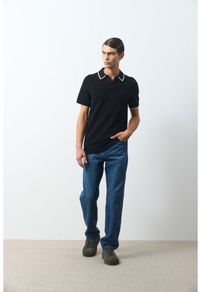 Polo Tejida Ruka Para Hombre Polo Tejida Ruka Para Hombre Negro S VÉLEZ