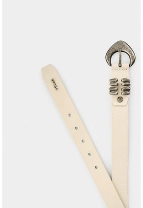 Cinturón Unifaz De Cuero Para Mujer Tika Cinturón Unifaz De Cuero Para Mujer Tika Blanco M VÉLEZ