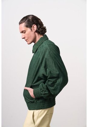 Chaqueta Bomber En Gamuza Croco Para Hombre Chaqueta Bomber En Gamuza Croco Para Hombre Verde Oliva XXL VÉLEZ