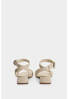 Sandalia Tacón Ursa De Cuero Para Mujer Amarre Talón Sandalia Tacón Ursa De Cuero Para Mujer Amarre Talón Blanco 35 VÉLEZ