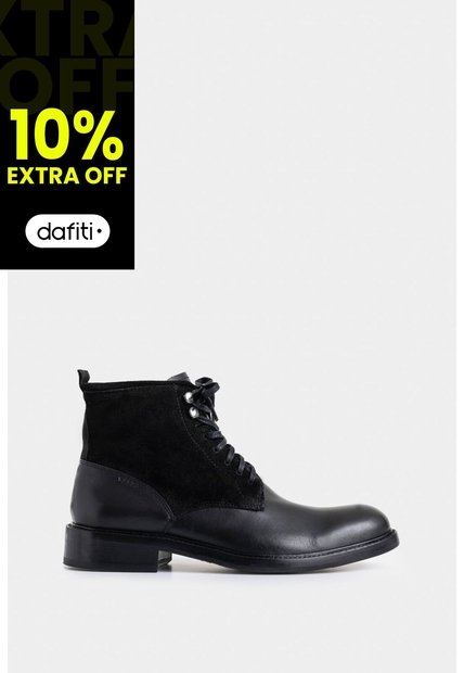 Botas Solar De Cuero Para Hombre Combinación De Texturas Botas Solar De Cuero Para Hombre Combinación De Texturas Negro 43 VÉLEZ