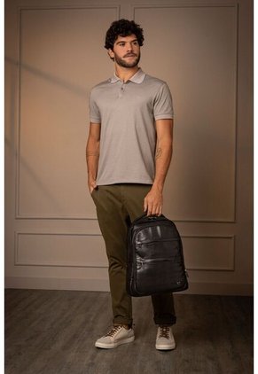 Morral Water Resistant De Cuero Liso Para Hombre Multifuncional Negro