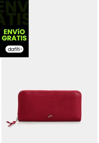 Porta Chequera De Cuero Grabado Para Mujer Tulia Porta Chequera De Cuero Grabado Para Mujer Tulia Rojo VÉLEZ Vélez