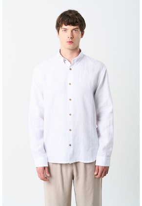 Camisa Manga Larga Semi Fitted Para Hombre Roma Camisa Manga Larga Semi Fitted Para Hombre Roma Blanco XXL VÉLEZ