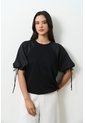 Camiseta En Lino Y Tejido De Punto Para Mujer Gael Camiseta En Lino Y Tejido De Punto Para Mujer Gael Negro S VÉLEZ de Vélez